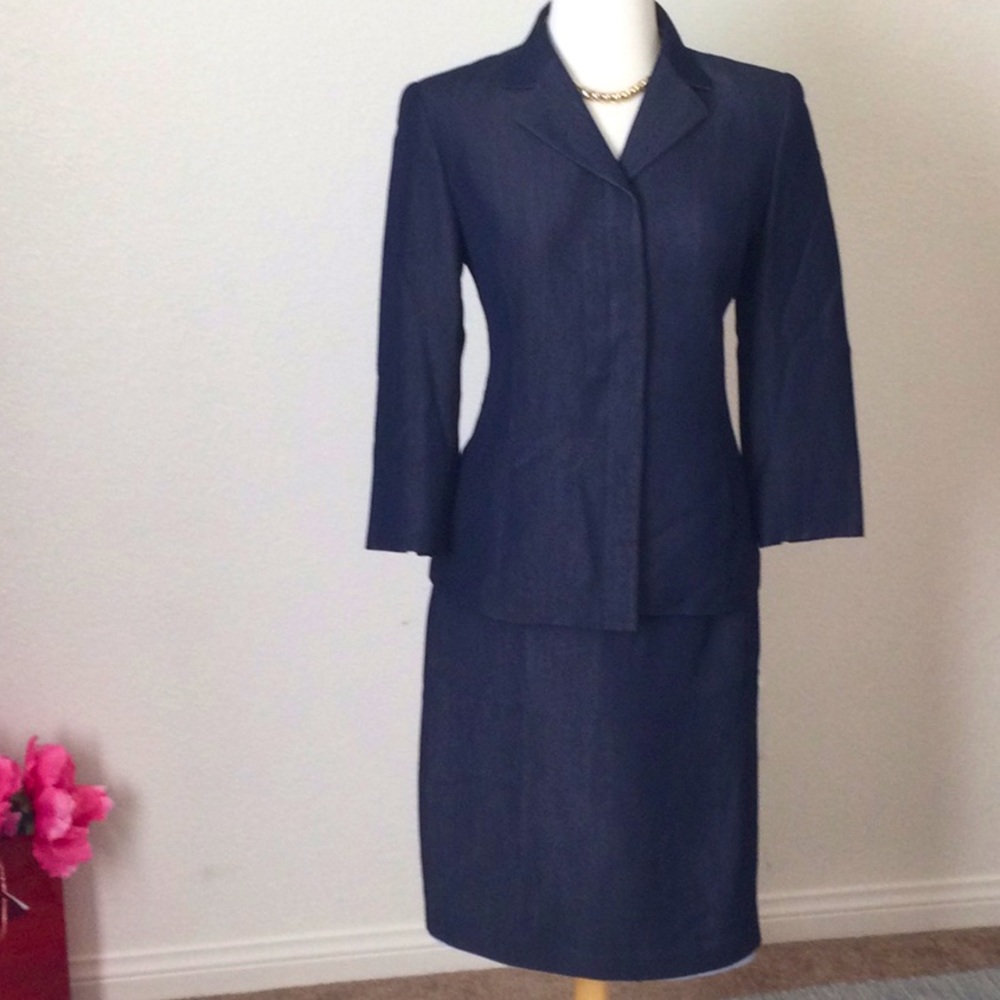 Kasper 2pc Navy Blue Skirt Suit